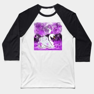 Swan in the rain, beautiful swan with raindrops falling into Water Baseball T-Shirt